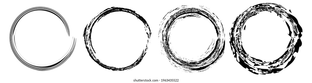 Sketchy, scribble, grungy circle textured design element