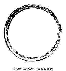 Sketchy, scribble, grungy circle textured design element