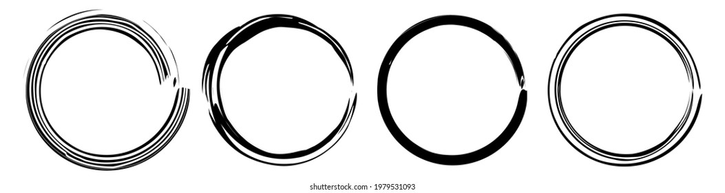 Sketchy, scribble, grungy circle textured design element