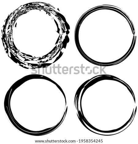 Sketchy, scribble, grungy circle textured design element