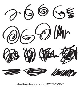 sketchy scribble set isolated in white
