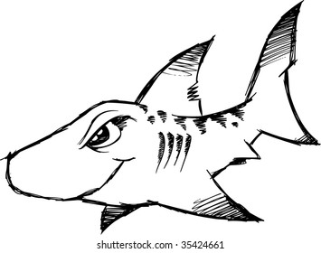 Sketchy shark Vector Illustration