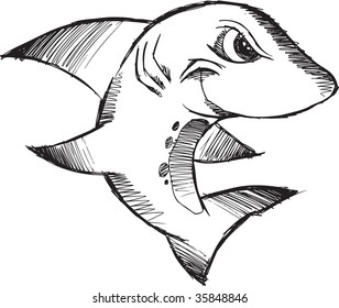Sketchy shark Vector Illustration
