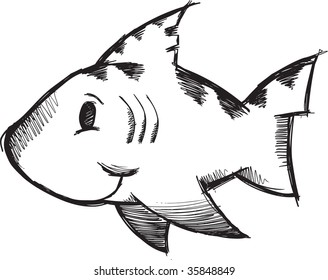 Sketchy shark Vector Illustration