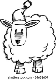 Sketchy Sheep Lamb Vector Illustration