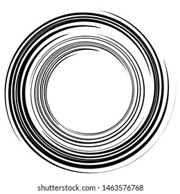 Sketchy / sketch circular circles. Spirally, swirly effect on circle design element