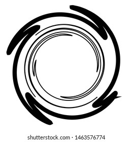 Sketchy / sketch circular circles. Spirally, swirly effect on circle design element