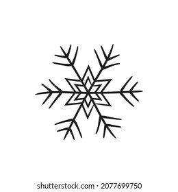 sketchy snowflake. hand drawn vector element for Christmas and New Year invitation design