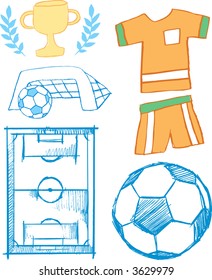 Ilustração de vetor de conjunto de futebol crocante