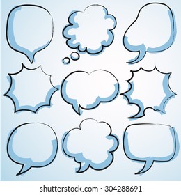 Sketchy Speech Bubbles Set : Vector Illustration