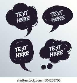 Sketchy Speech Bubbles Set : Vector Illustration