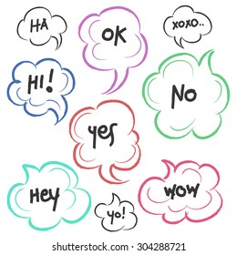 Sketchy Speech Bubbles Set : Vector Illustration