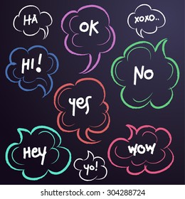 Sketchy Speech Bubbles Set : Vector Illustration
