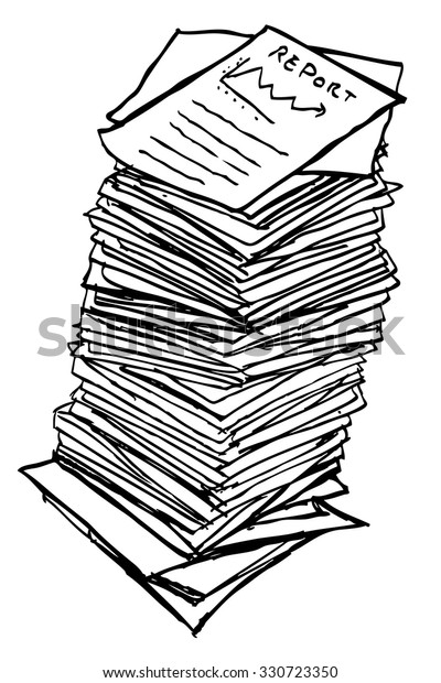 Sketchy Stack Business Reports Isolated On Stock Vector (Royalty Free ...