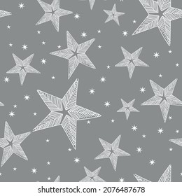 Sketchy stars pattern seamless repeat tile background, silver white, beautiful subtle simple elegant fantasy cute, wallpaper, fashion print, textile pattern, scrapbooking, invitation, card, decoration