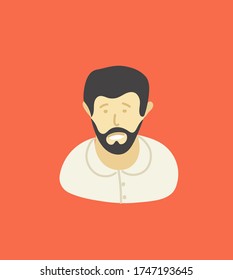 Sketchy style artistic character. Man with the beard
