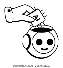 Icono de estilo incompleto del procesamiento de información de datos de aire

