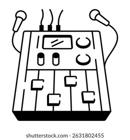 A sketchy style icon of audio console