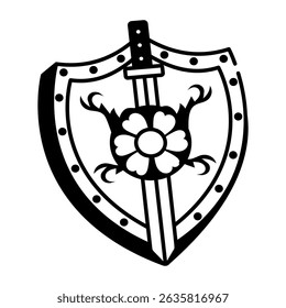 A sketchy style icon of classic warrior shield
