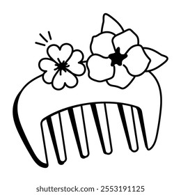 A sketchy style icon of comb pin 
