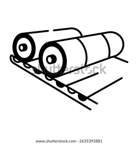 A sketchy style icon of conveyor roller
