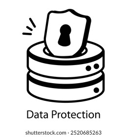 Un icono de estilo incompleto de protección de datos 