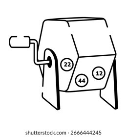 Un icono de estilo incompleto que denota una máquina de dibujar 
