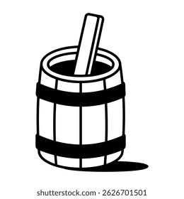 Sketchy style icon denoting old butter churn