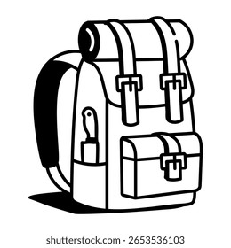 Un icono de estilo incompleto que representa la mochila
