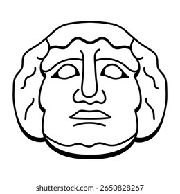 A sketchy style icon depicting a clay sculpture
