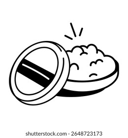 A sketchy style icon depicting ground coffee beans