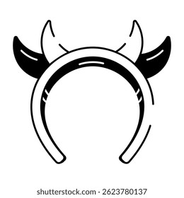 A sketchy style icon of devil headband
