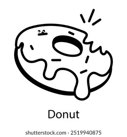 A sketchy style icon of donut  