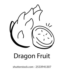 Sketchy style icon of dragon fruit 


