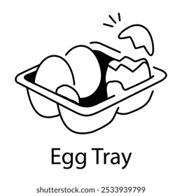 Un icono de estilo incompleto de bandeja de huevos 

