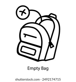A sketchy style icon of empty bag 