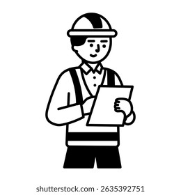 Un icono de estilo incompleto de ingeniero
