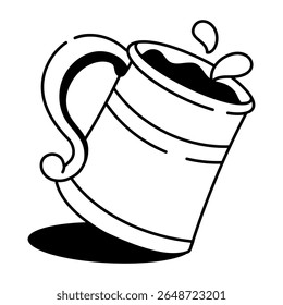 A sketchy style icon of filled beer mug
