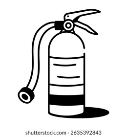 Um ícone de estilo esboçado do extintor de incêndio
