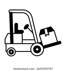 A sketchy style icon of forklift
