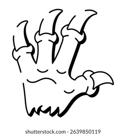 A sketchy style icon of fox claw
