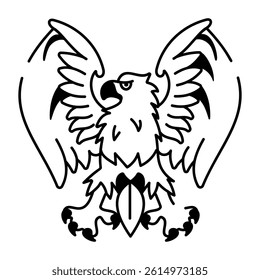 A sketchy style icon of griffin wings tattoo
