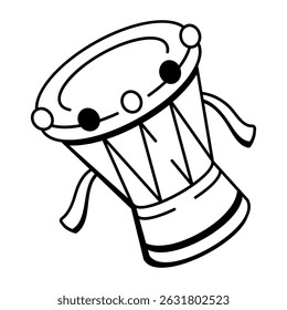 A sketchy style icon of hand drum
