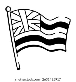 A sketchy style icon of hawaiian flag

