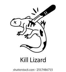 Un icono de estilo incompleto de lagarto de la muerte 