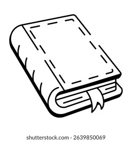 A sketchy style icon of leather journal
