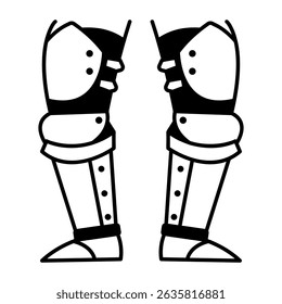 A sketchy style icon of leg armour 

