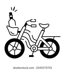 Icono de estilo incompleto de la bici manual  