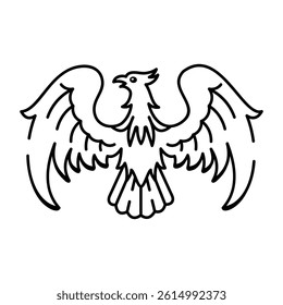 A sketchy style icon of phoenix rising tattoo
