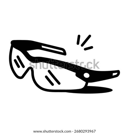 Sketchy style icon of protective eyewear